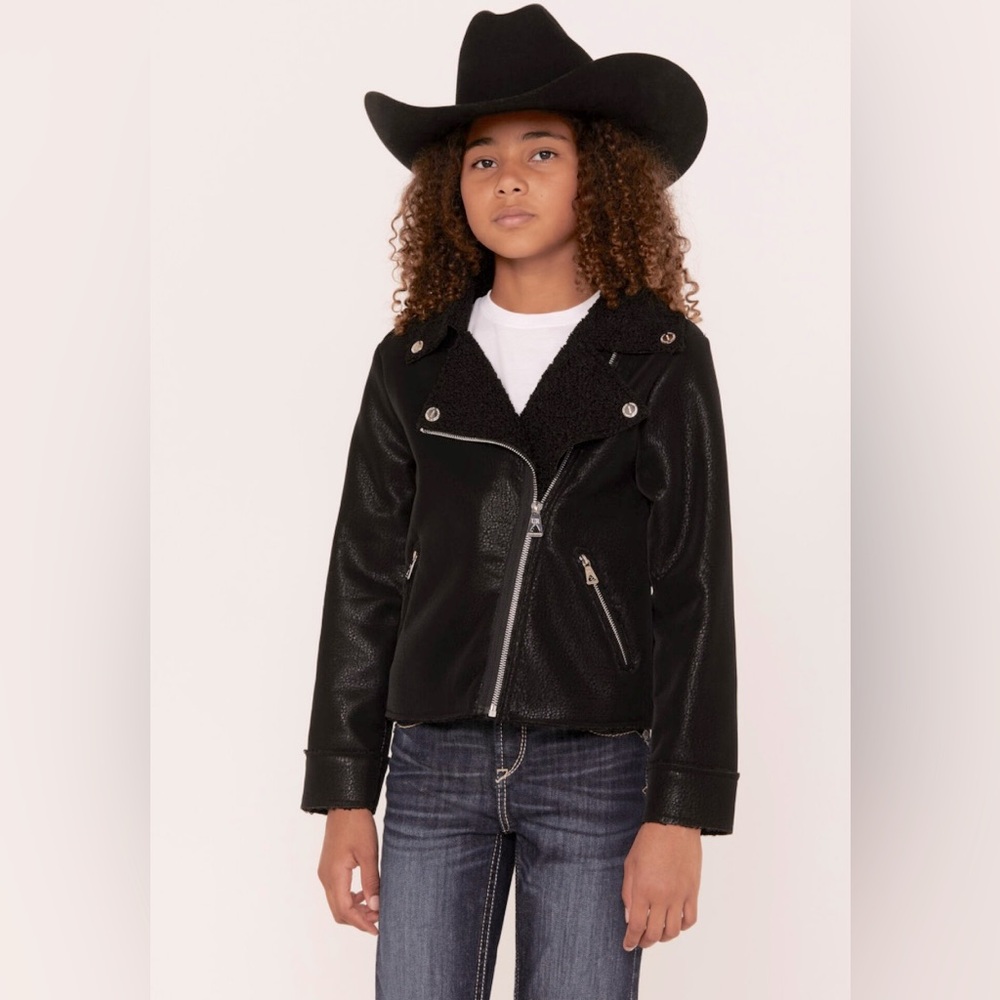 Urban Republic Big Girls' Bonded Moto Jacket 5999ABK-145 BLK youth size L 14-16